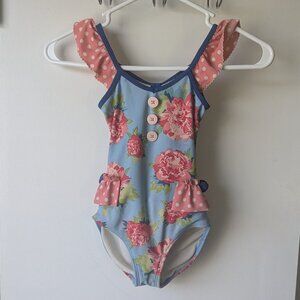 Matilda Jane Floral One Piece Swimsuit Little Girls Size 4